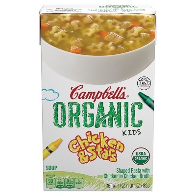 slide 1 of 4, Campbell's Organic Kids Chicken & Stars Soup, 17 oz