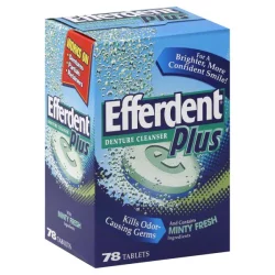 Efferdent Plus Anti-Bacterial Denture Cleanser in Extreme Minty Fresh Tablets