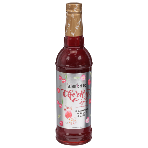 slide 1 of 1, Jordan's Skinny Mixes Cherry Syrup 25.4 fl oz, 750 ml