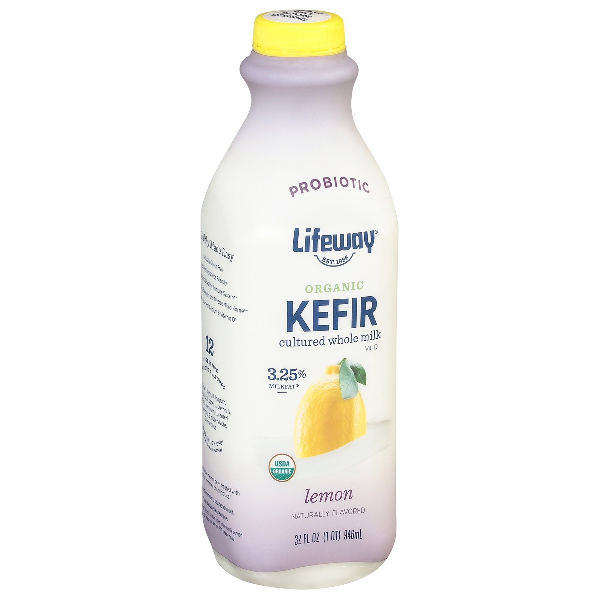 slide 2 of 9, Lifeway Organic Lemon Kefir Whole Milk, 32 oz