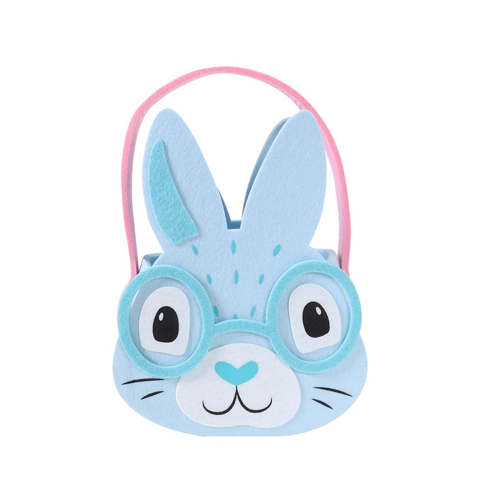 slide 1 of 1, Holiday Home Felt Bunny Easter Bucket - Blue, 7 in