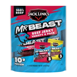 Jack Link's® Mr Beast® Original and Teriyaki Beef Jerky, 6 ct / .9 oz
