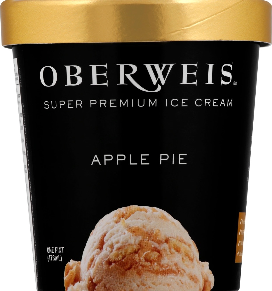 slide 1 of 1, Oberweis Apple Pie Ice Cream, 1 pint