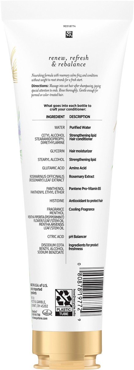 slide 3 of 3, Pantene Pro-V Pantene Nutrient Blends Renew, Refresh & Rebalance Conditioner With Rosemary, 8 Oz, 1 ct