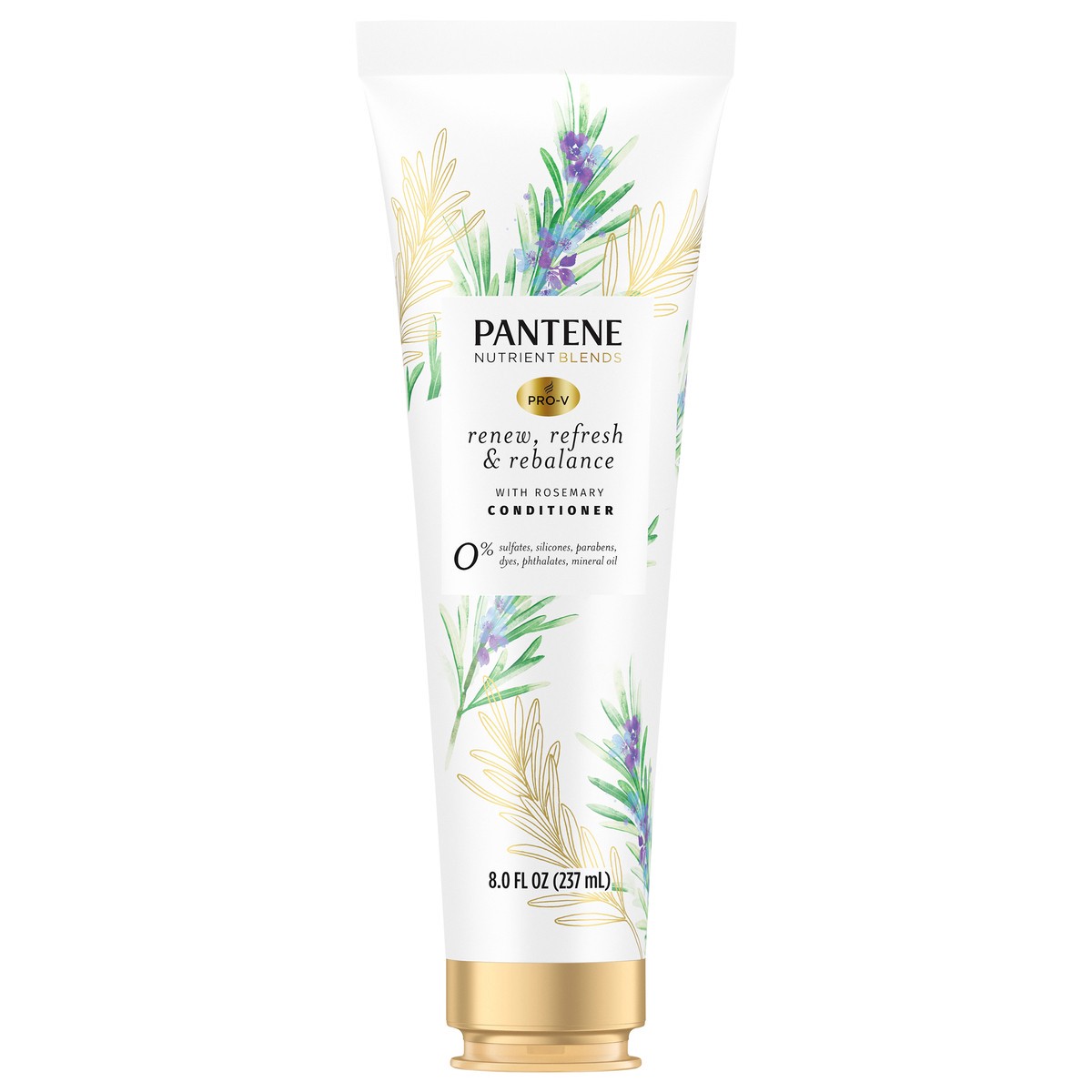 slide 1 of 1, Pantene Sulfate Free Conditioner, Detangling Conditioner Removes Hair Build Up and Adds Shine with Rosemary, Safe for Color Treated Hair, Nutrient Blends, 8.0oz, 8 fl oz