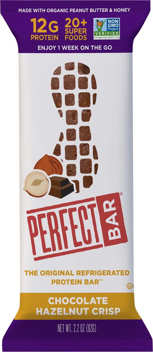 slide 8 of 9, Perfect Bar Original Refrigerated Protein Bar, Chocolate Hazelnut Crisp, 2.3 Ounce Bars, 2.2 oz