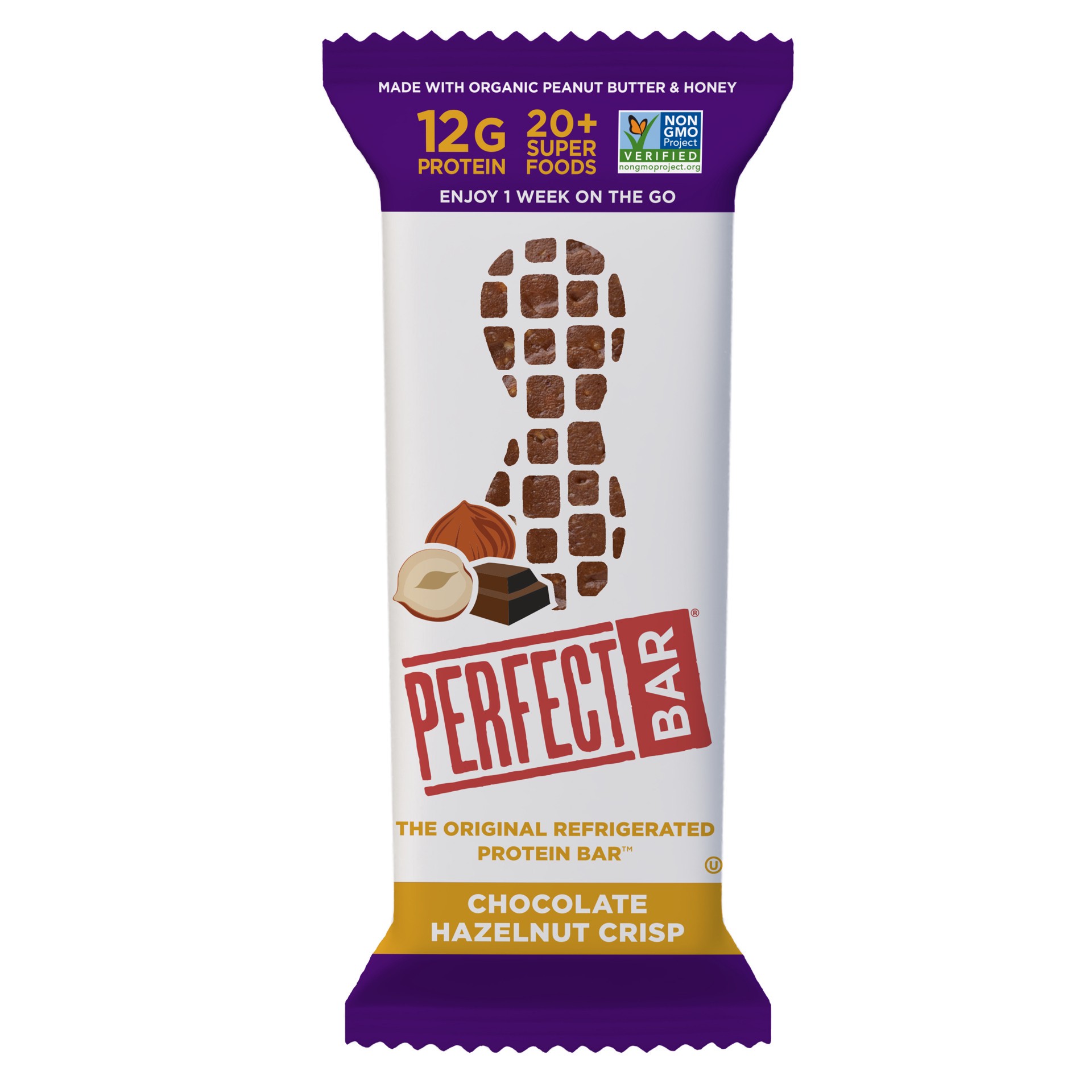 slide 1 of 9, Perfect Bar Original Refrigerated Protein Bar, Chocolate Hazelnut Crisp, 2.3 Ounce Bars, 2.2 oz