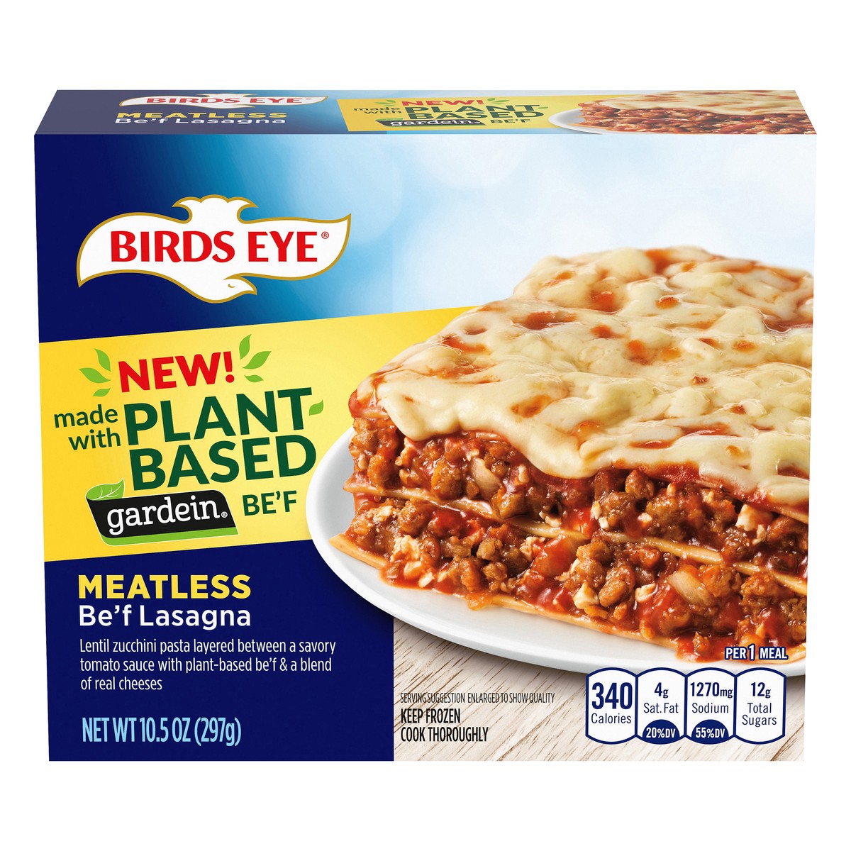 slide 1 of 13, Birds Eye Meatless Be'f Lasagna 10.5 oz, 10.5 oz