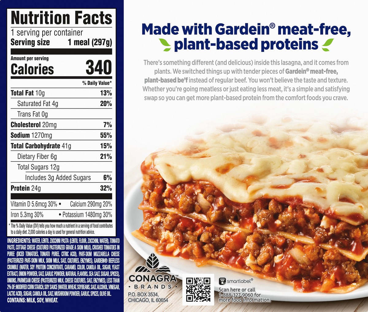 slide 6 of 13, Birds Eye Meatless Be'f Lasagna 10.5 oz, 10.5 oz