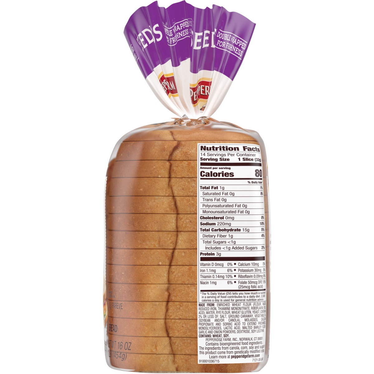 slide 9 of 11, Pepperidge Farm Seedless Rye Bread, 16.000 oz
