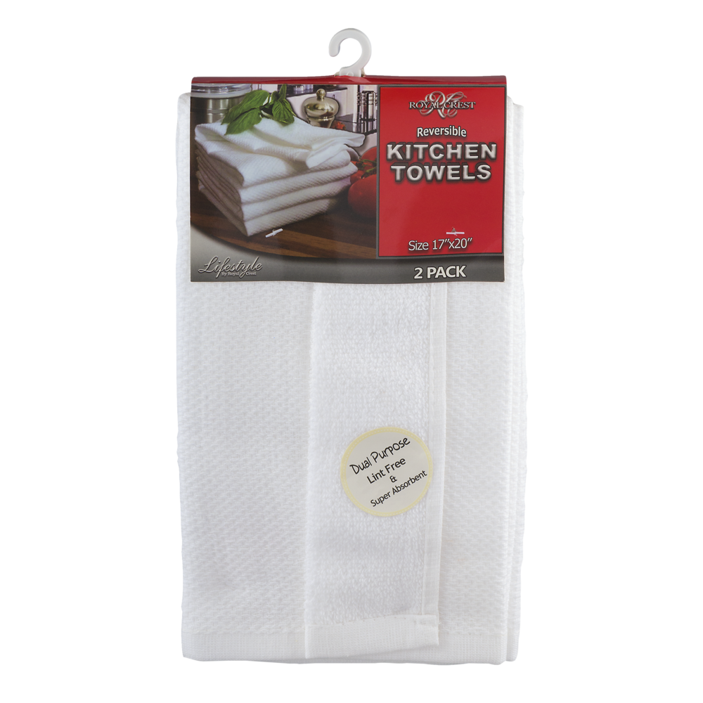 slide 1 of 1, Royal Crest Reversible Kitchen Towels, 2 ct