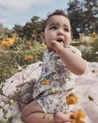 Littleplanet Baby Floral-Print Linen Bubble Made with Organic Cotton Floral 9M