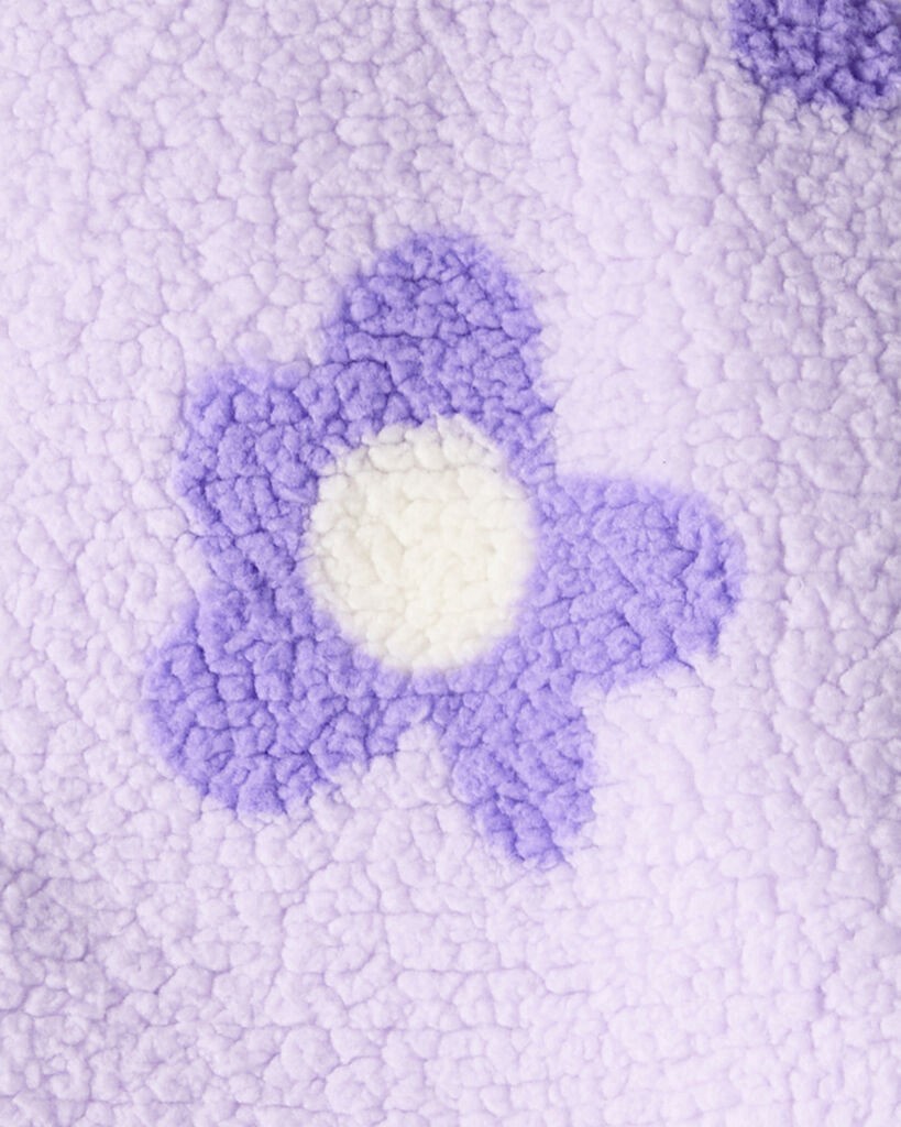 slide 2 of 2, Carter's Carters Toddler Girl Floral Sherpa Quarter-Zip Pullover - Purple Lavender 2T, 1 ct
