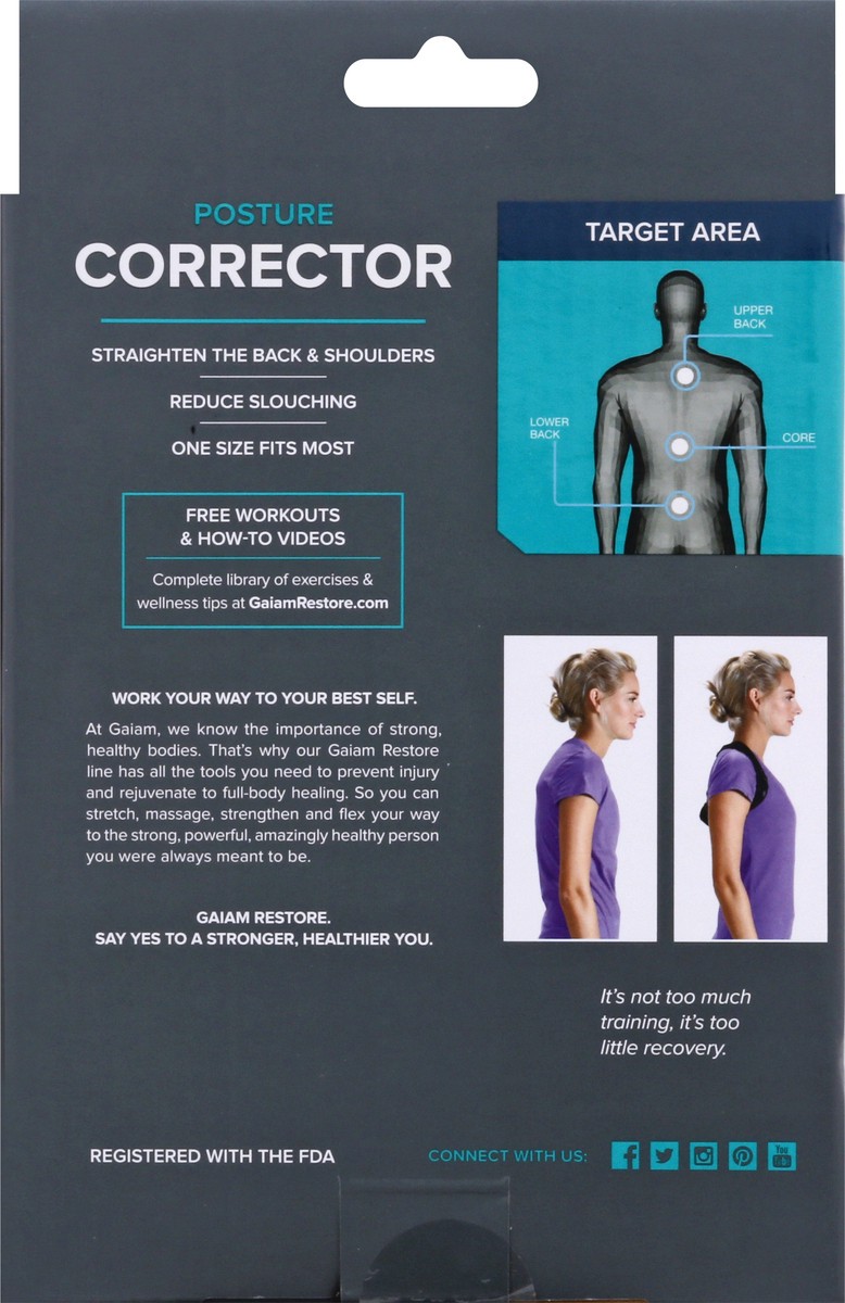 slide 5 of 9, Gaiam Restore Posture Corrector 1 ea, 1 ct