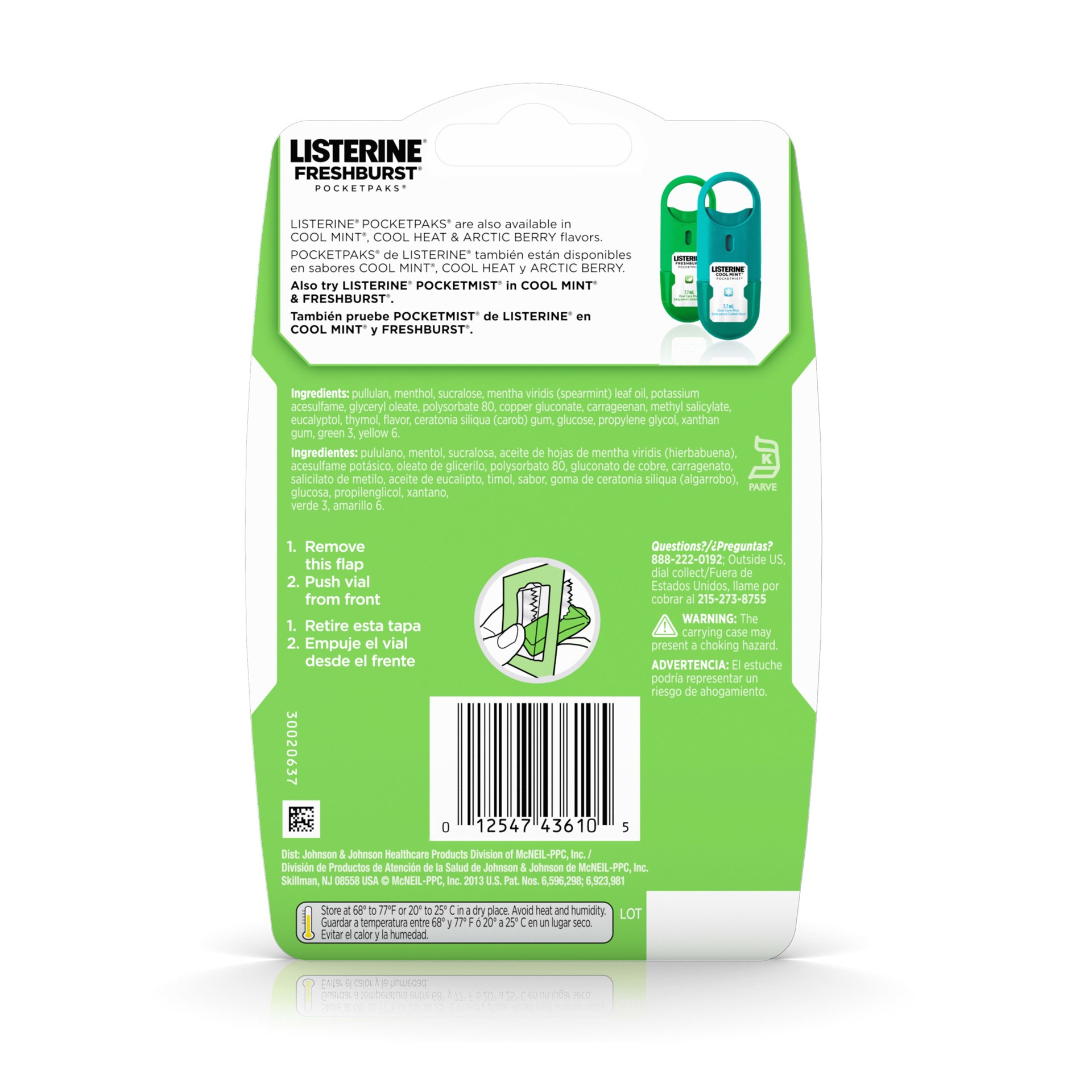 slide 7 of 9, Listerine Freshburst Pocketpaks Portable Breath Strips, Dissolving Breath Freshener Strips Kill 99% of Germs that Cause Bad Breath, Portable for On-the-Go, Minty Flavor, 24-strips, 24 ct