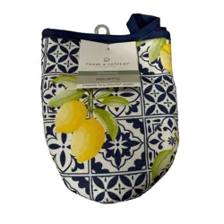 Room & Retreat Seasonal Lemon Geo Printed Mini Mitts, 2 Pack, 5 In X 7 In