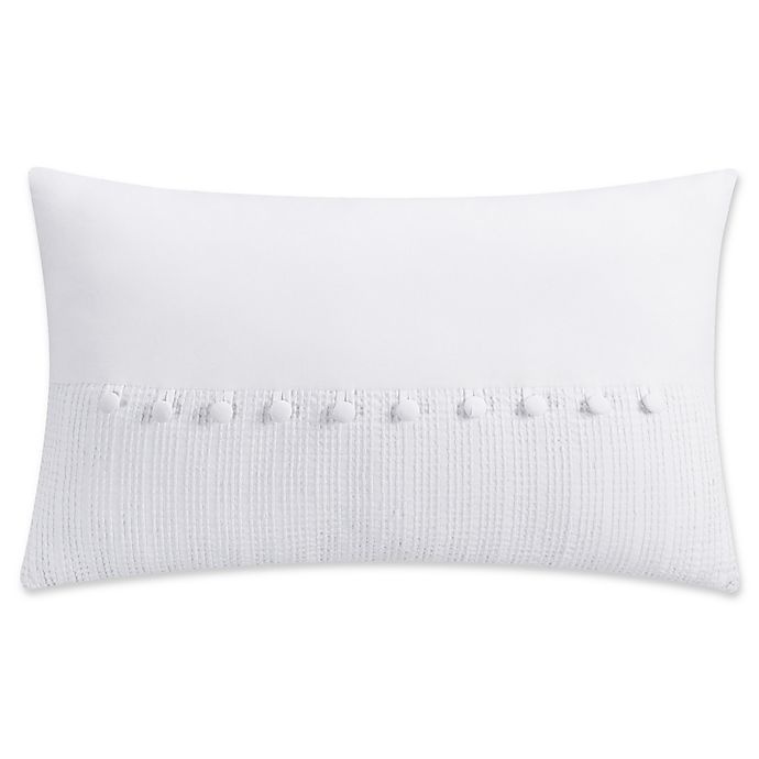 slide 1 of 1, Bridge Street Bianca Pom Pom Oblong Throw Pillow - White, 1 ct