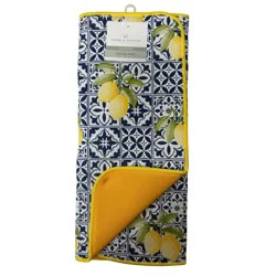 Room & Retreat Seasonal Lemon Geo Printed Dish Drying Mats, 2 Pack, 15 In X 20 In