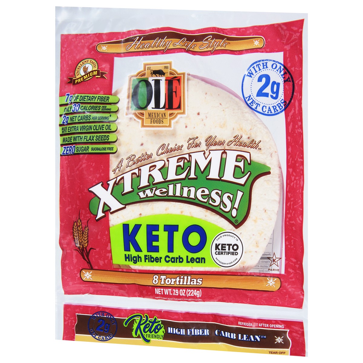 slide 5 of 9, Olé Mexican Foods Olé Xtreme White Snack Size High Fiber Keto Certified Tortillas, 8 ct