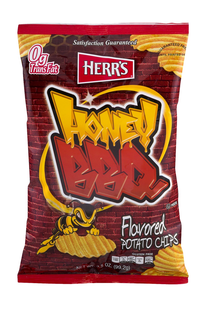 slide 1 of 1, Herr's Honey BBQ Chips, 3.75 oz