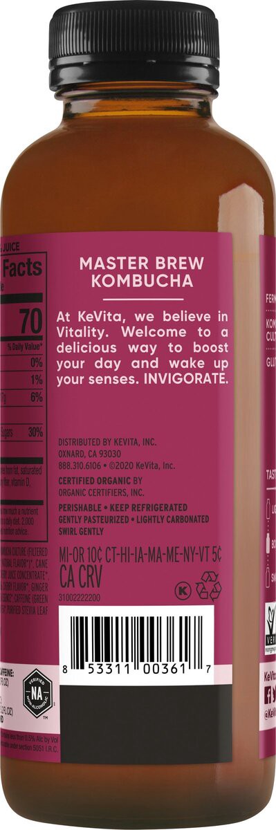 slide 6 of 7, KeVita Flavored Beverages Chilled, Tart Cherry, 15.2 oz