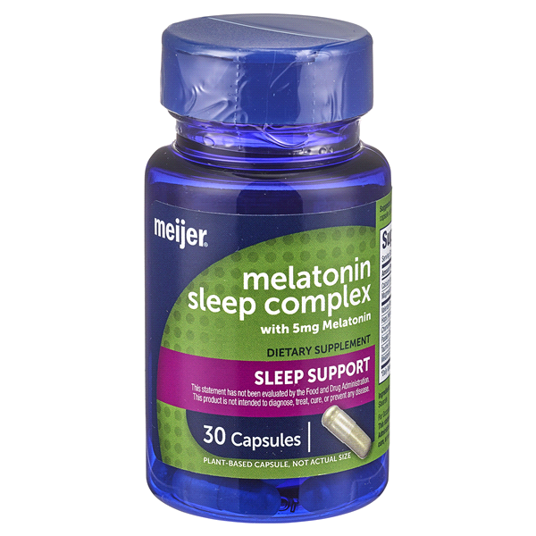 slide 1 of 1, Meijer Melatonin Super Sleep Blend, 30 Capsules, 30 ct