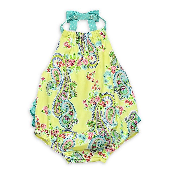 slide 1 of 2, Baby Starters Newborn Paisley Bubble Sunsuit - Yellow, 1 ct