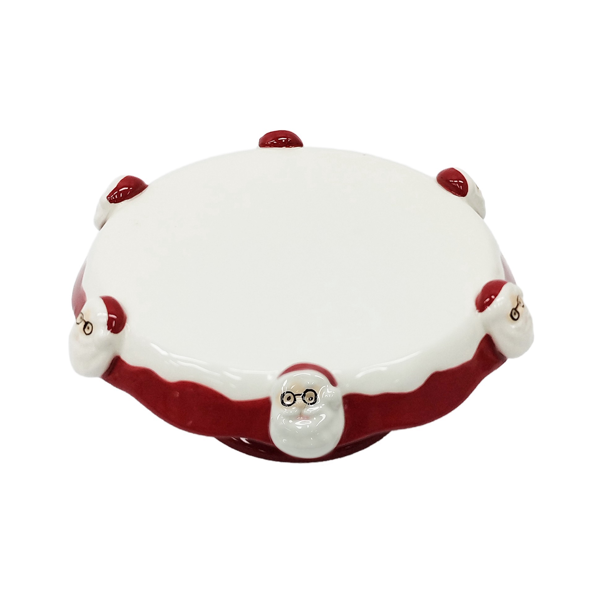 slide 2 of 2, 7.75" Santa With Glasses Ceramic Cake Stand By Ashland, 7.75 in