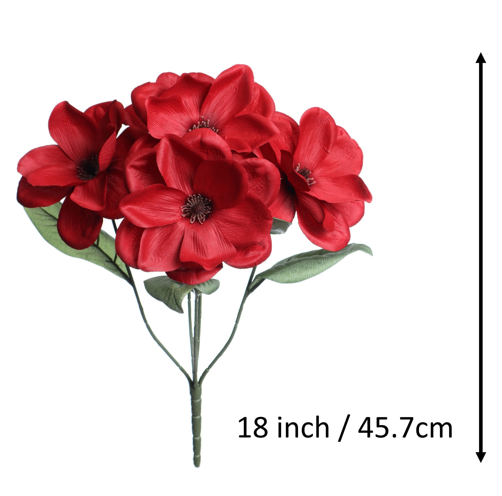 slide 3 of 3, 12" Burgundy Magnolia Water Resistant Bush By Ashland, 12 in x 7 in x 18 in