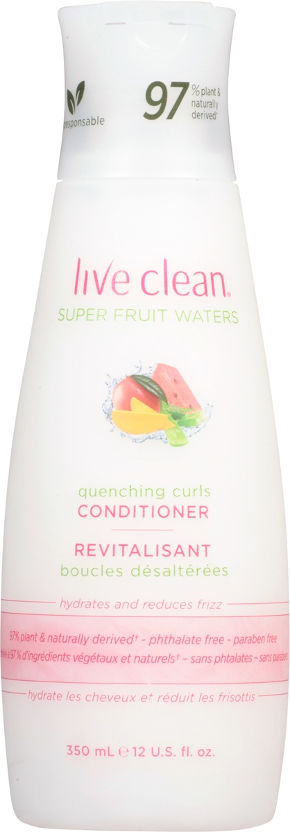 slide 8 of 10, Live Clean Super Fruit Waters Quenching Curls Conditioner, 12 fl oz