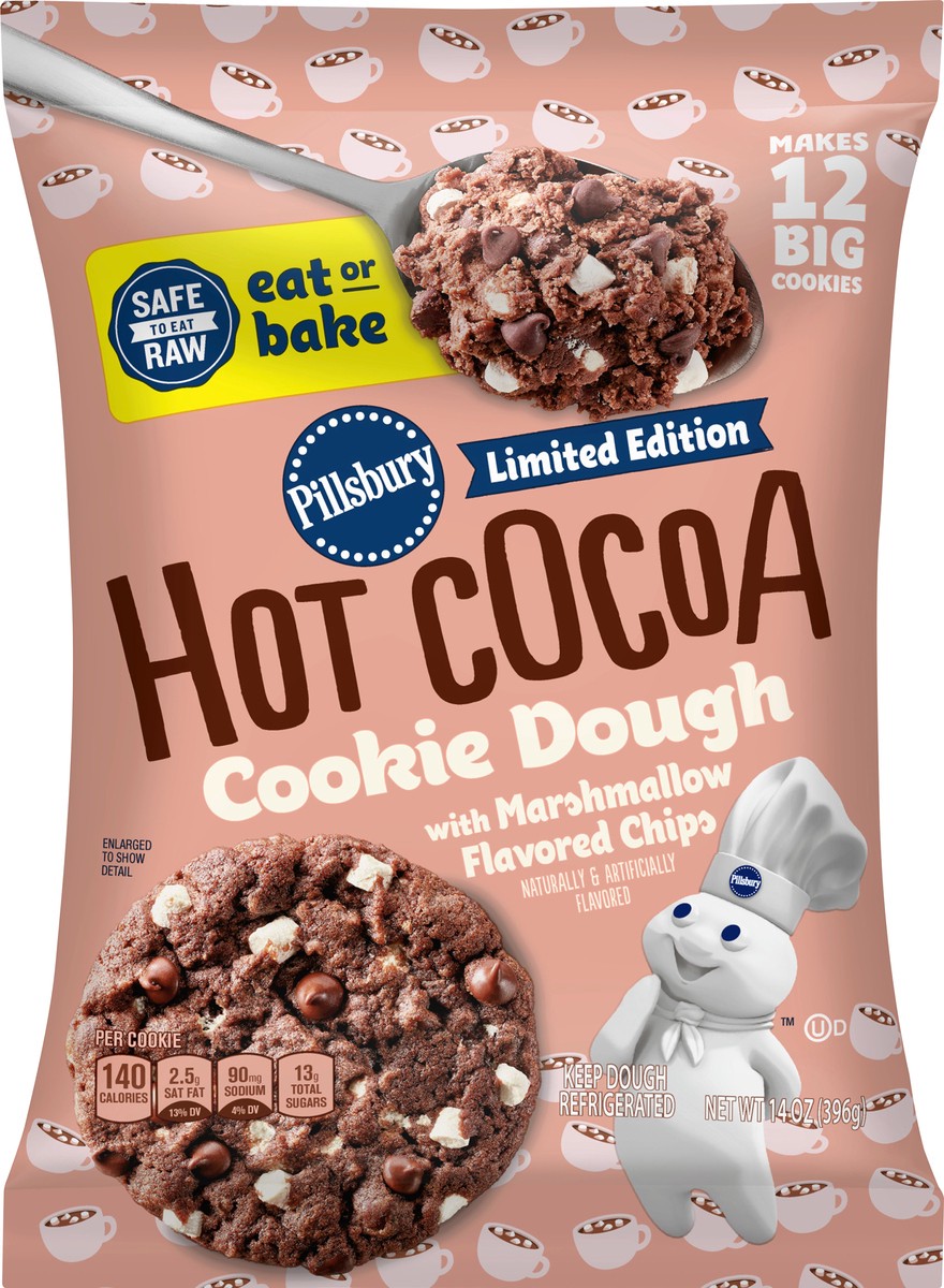 slide 1 of 9, Pillsbury Hot Cocoa Cookie Dough 14 oz, 14 oz