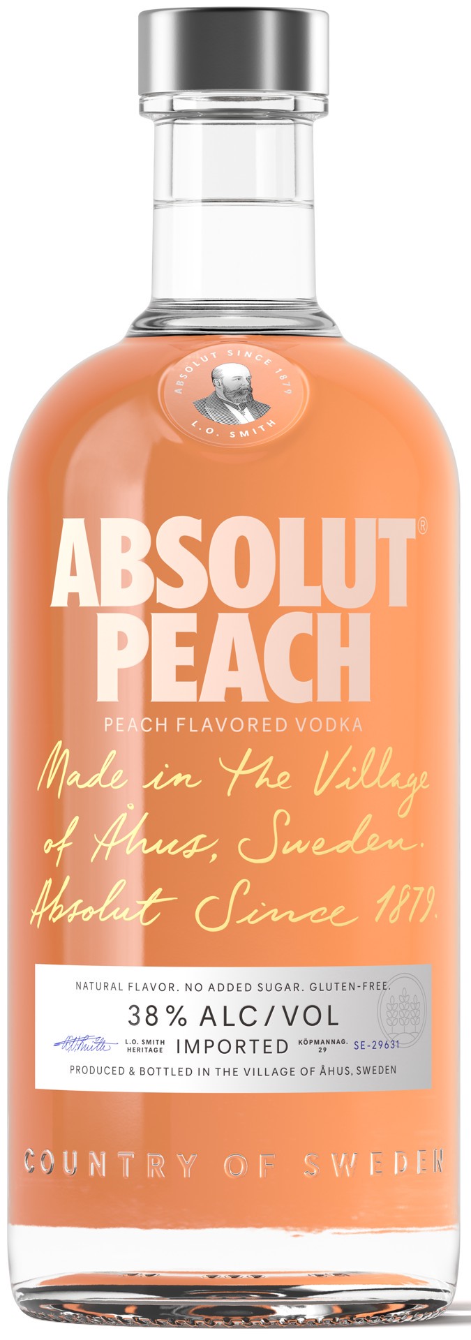 slide 1 of 7, Absolut Peach Flavored Vodka, 750 mL Bottle, 38% ABV, 750 ml