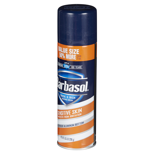 slide 6 of 29, Barbasol Sensitive Skin Shaving Cream Value Size, 10.5 oz