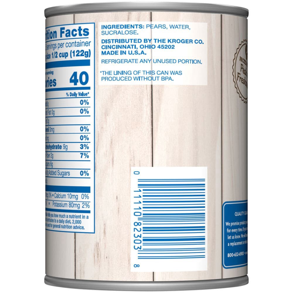 slide 4 of 4, Kroger No Sugar Added Sliced Pears, 14.5 oz