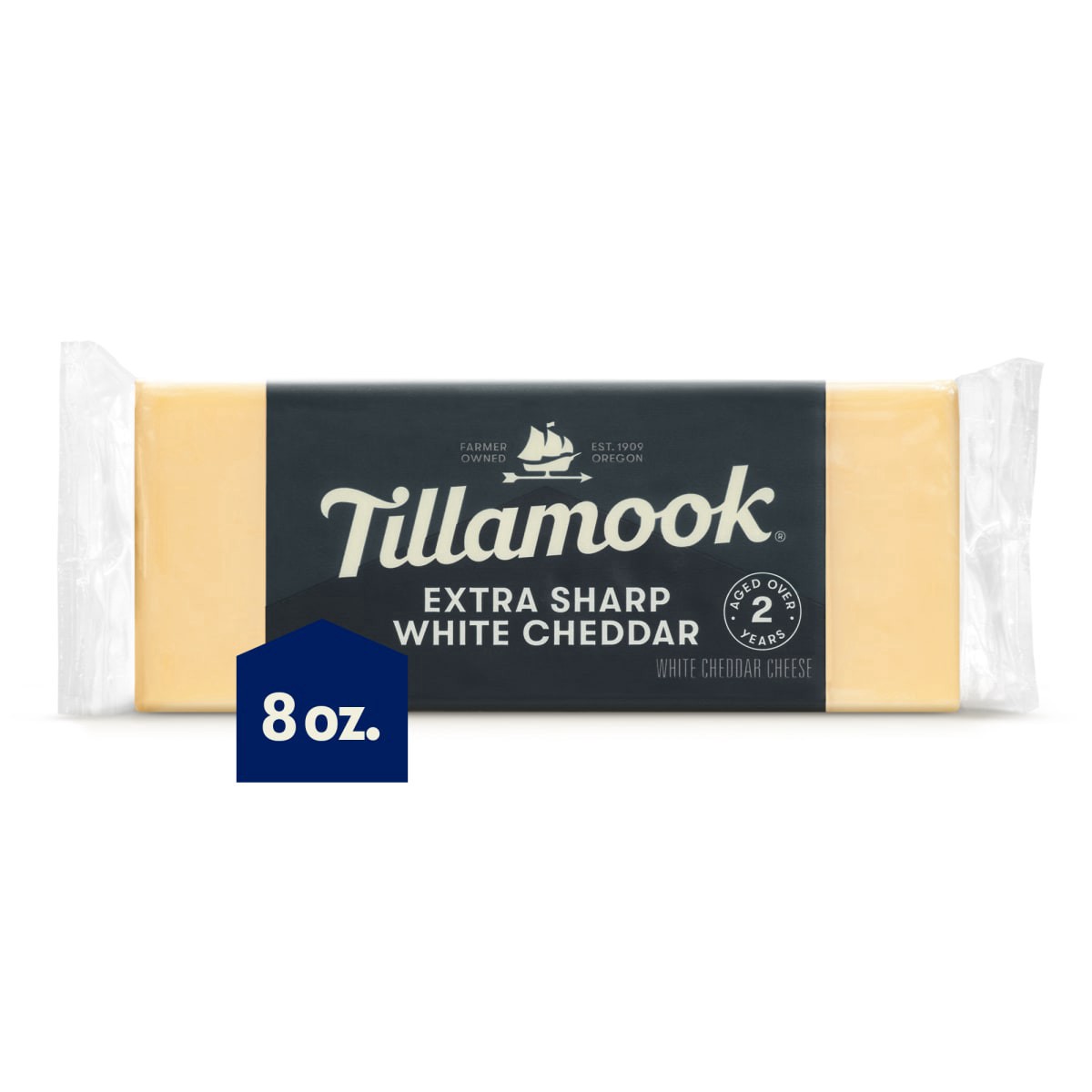 slide 1 of 1, Tillamook Extra Sharp White Cheddar Cheese 8 oz, 8 oz