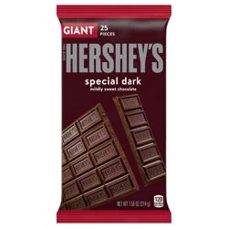 HERSHEY'S SPECIAL DARK Mildly Sweet Chocolate Giant, Candy Bar, 7.56 oz (25 Pieces)