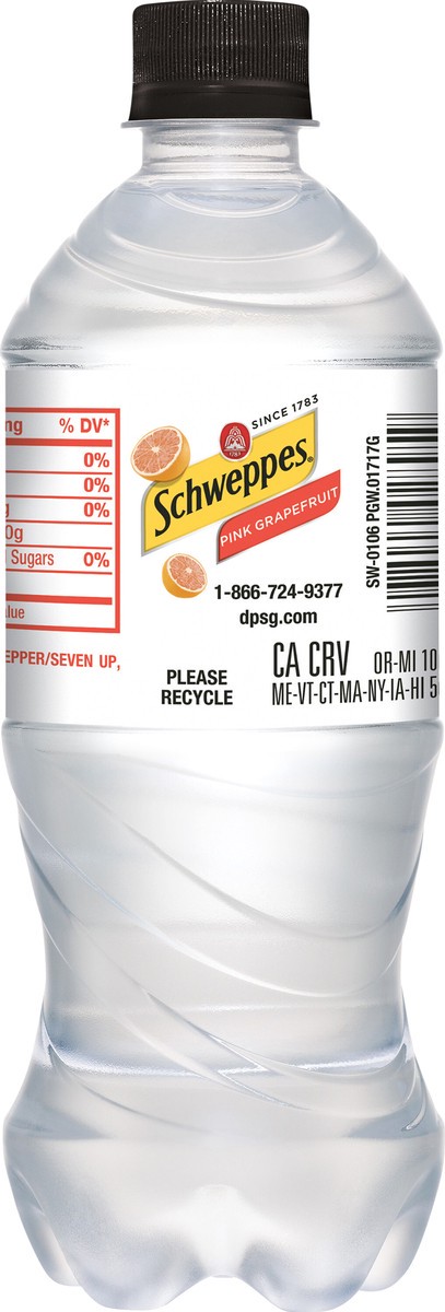 slide 8 of 9, Schweppes Sparkling Pink Grapefruit Seltzer Water 20 fl oz, 20 fl oz