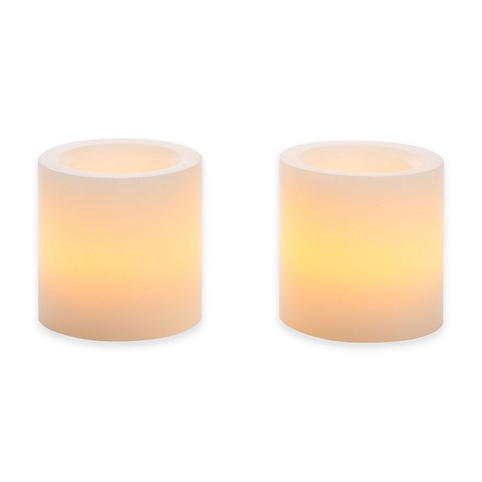 slide 1 of 1, Candle Impressions Flameless Mini Wax Pillar Candle, 2 ct