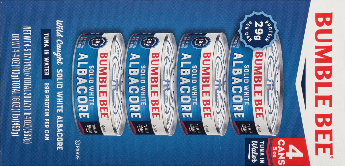 slide 3 of 9, Bumble Bee Solid White Albacore Tuna In Water 5oz 4 pack, 4 ct