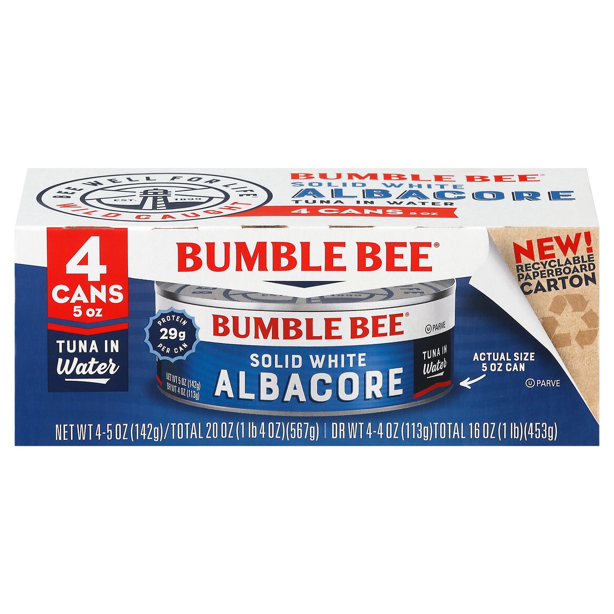 slide 1 of 8, Bumble Bee Solid White Albacore Tuna in Water, 20 oz