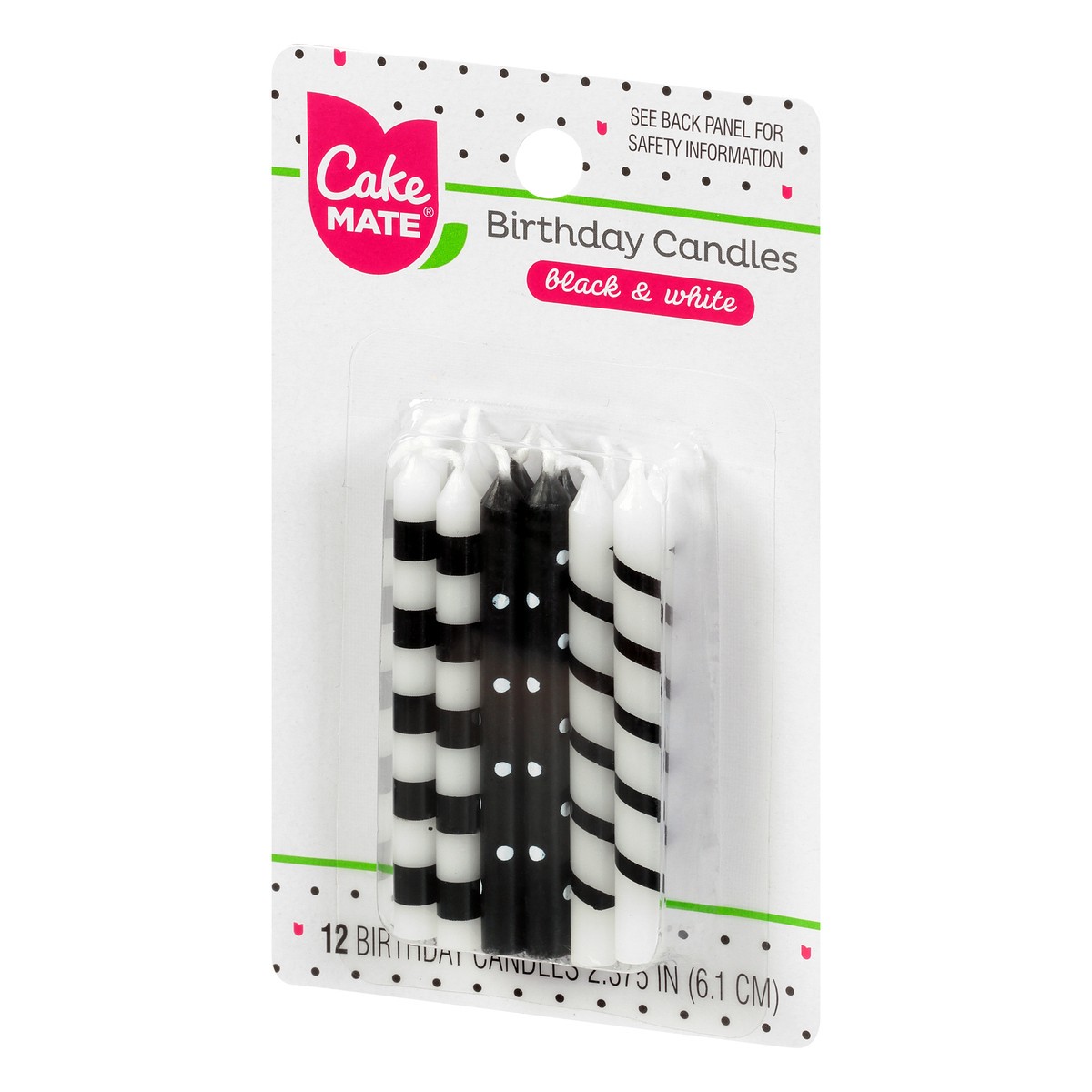 slide 2 of 10, Cake Mate Black & White Party Candles, 12 ct