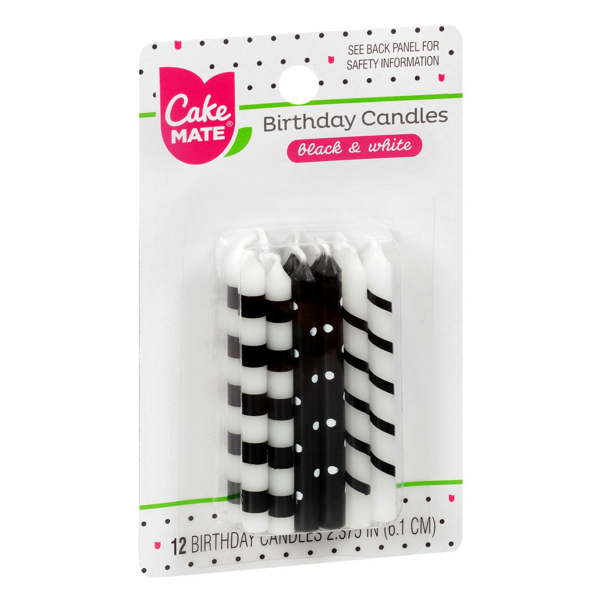 slide 10 of 10, Cake Mate Black & White Party Candles, 12 ct