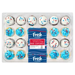 Fresh from Meijer Mini Cupcakes with patriotic sprinkles, 24 ct / 20 oz.
