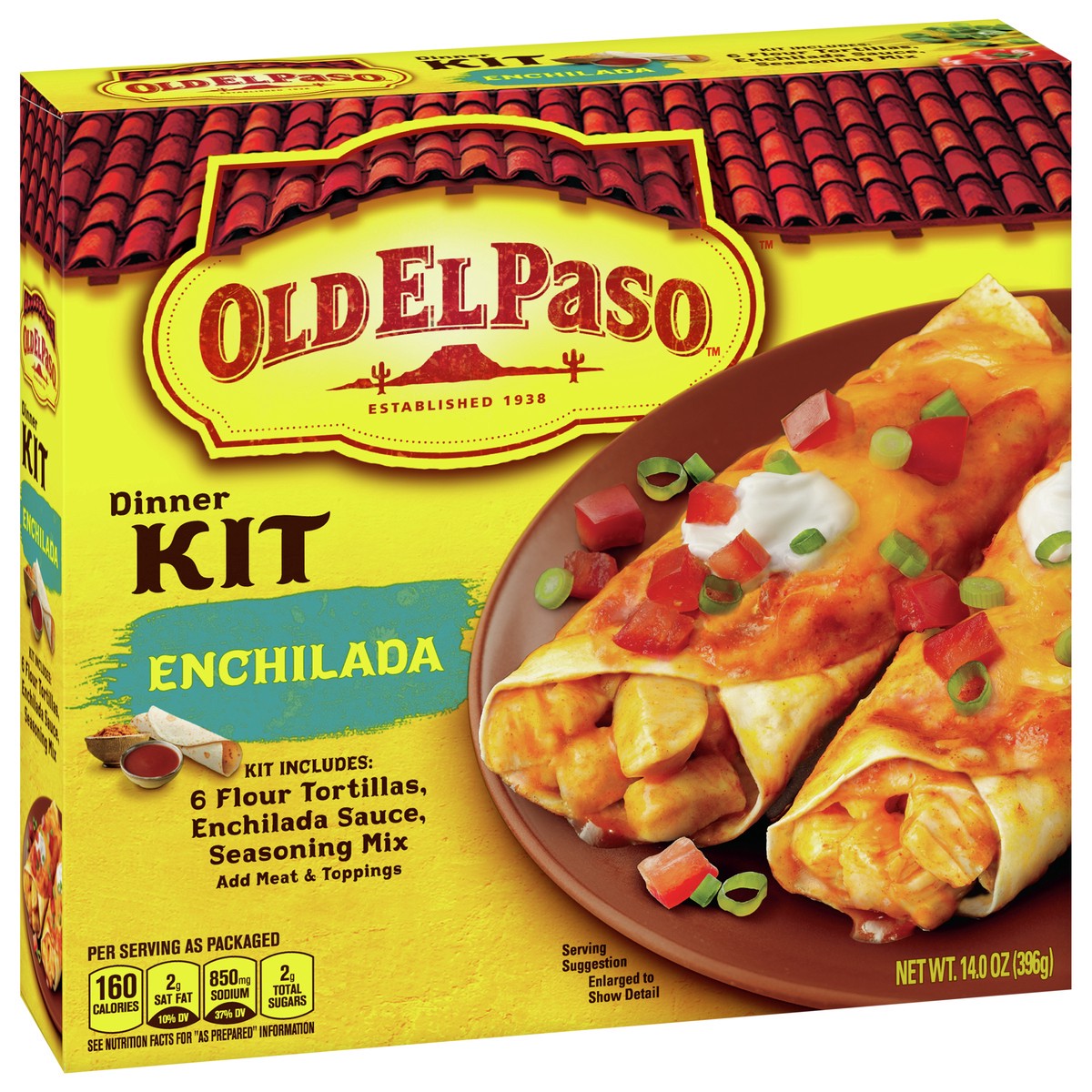 slide 8 of 9, Old El Paso Enchilada Dinner Kit With Flour Tortillas, Enchilada Sauce & Seasoning Mix, 14 oz., 14 oz