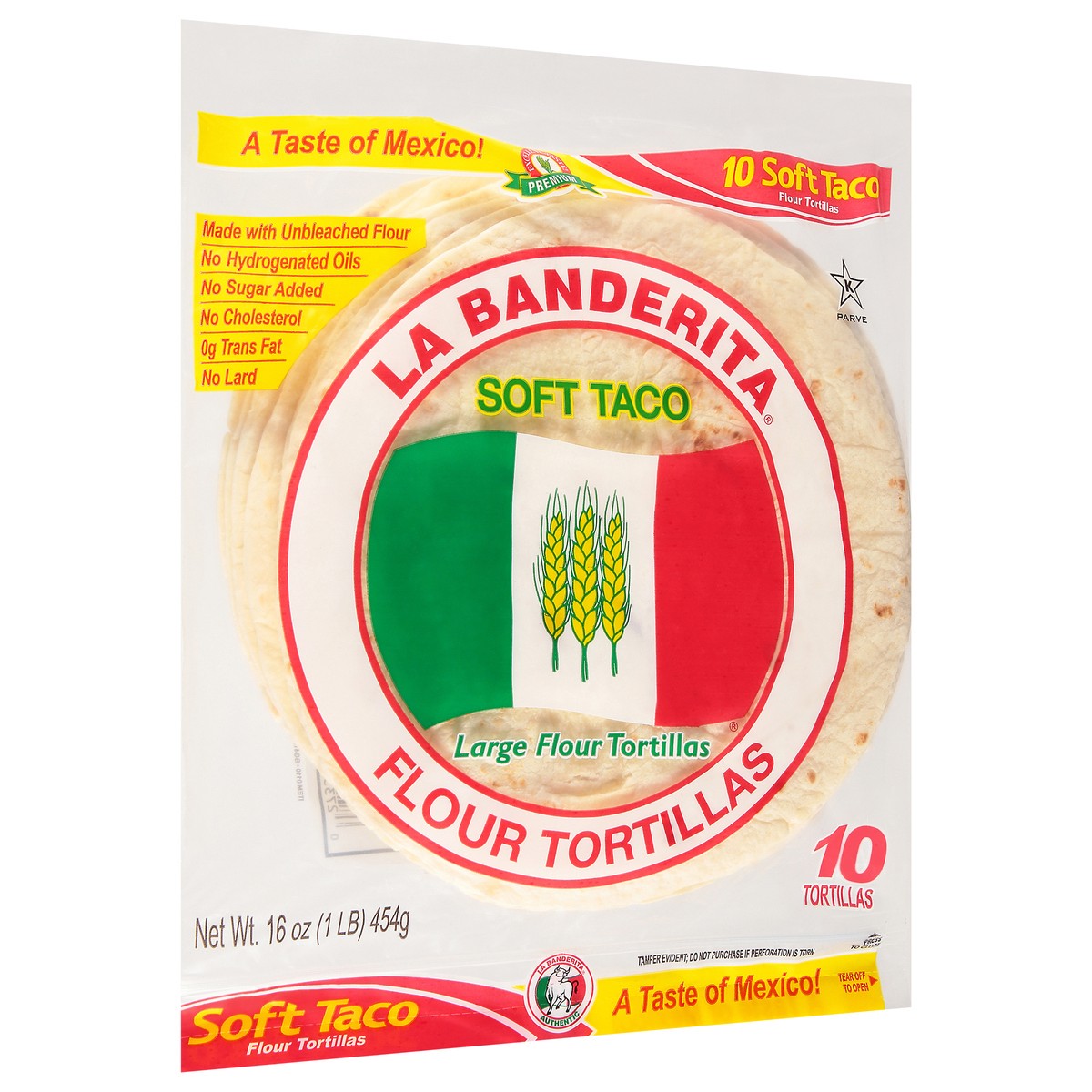 slide 2 of 9, La Banderita Large Soft Taco Flour Tortillas, 10 ct