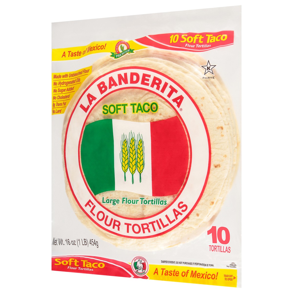 slide 3 of 9, La Banderita Large Soft Taco Flour Tortillas, 10 ct