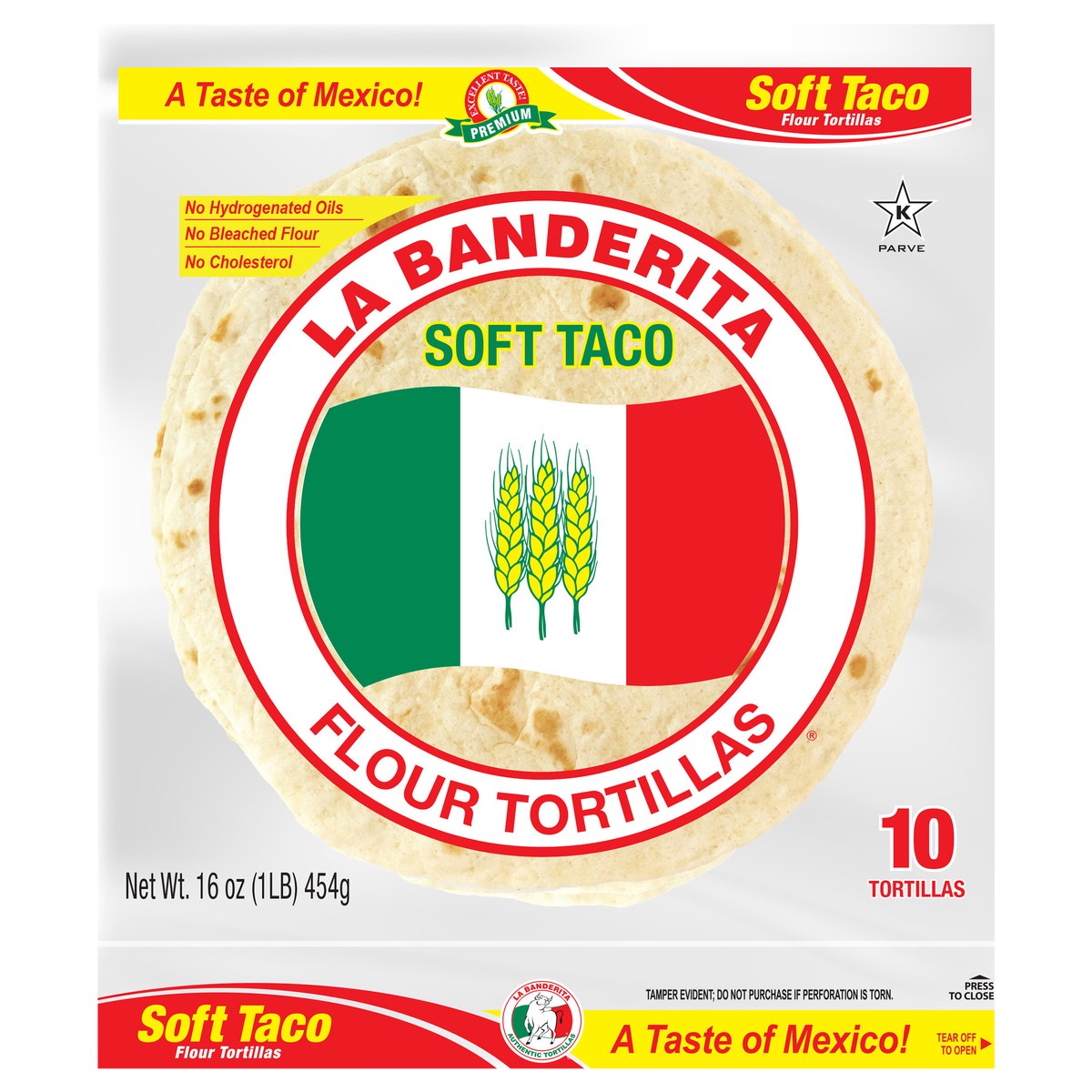 slide 1 of 9, La Banderita Soft Taco Flour Tortillas 16 oz, 10 ct