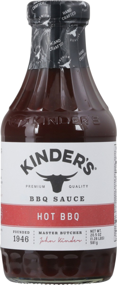 slide 1 of 13, Kinder's Hot BBQ BBQ Sauce 20.5 oz, 20.5 oz