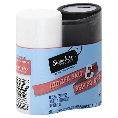 slide 1 of 1, Signature Kitchens Iodized Salt And Pepper Set, 5 oz