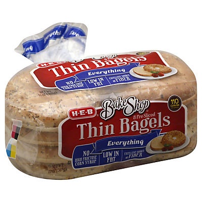 slide 1 of 1, H-E-B Bake Shop Everything Thin Bagels, 8 ct